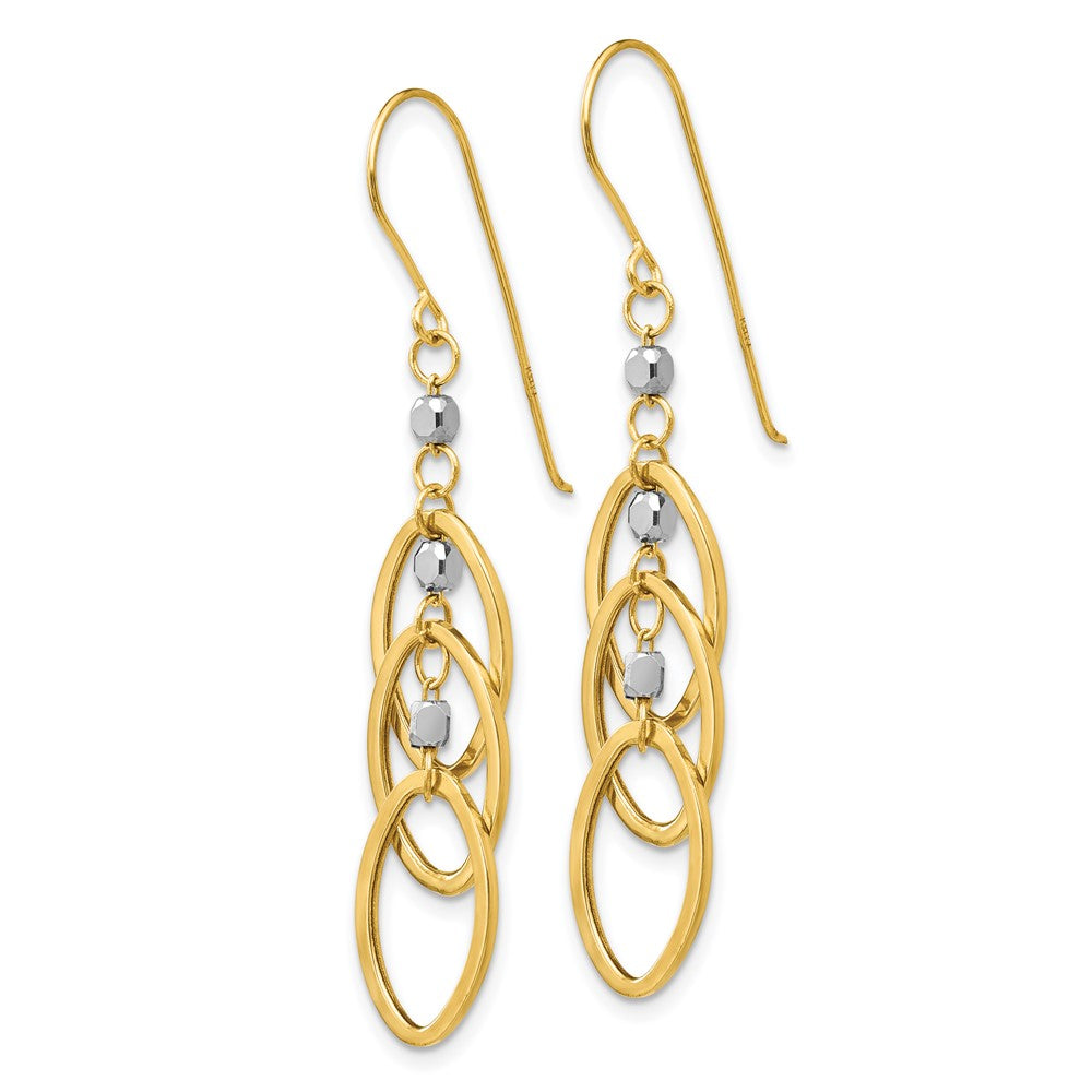 Shop Stylish 14K Two-Tone Oval Beaded Drop Earrings - Affordable Luxury Design