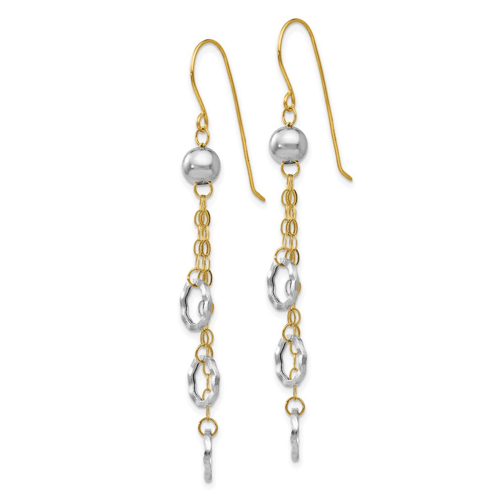 Exclusive 14K Two-Tone Circle Drop Earrings - Stylish Design & Affordable Luxury