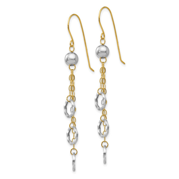 14K Two-Tone Circle Drop Earrings - Style GR1-1012329