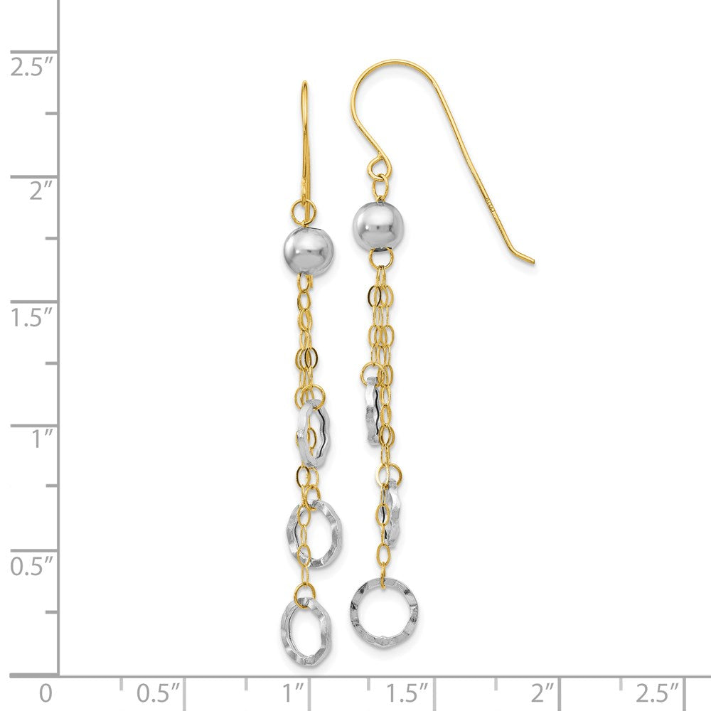 Exclusive 14K Two-Tone Circle Drop Earrings - Stylish Design & Affordable Luxury