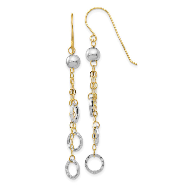 14K Two-Tone Circle Drop Earrings - Style GR1-1012329