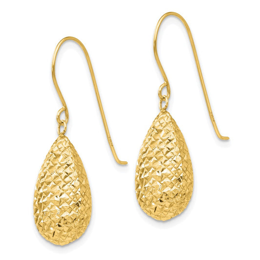 Exclusive 14K Gold Puff Teardrop Earrings - Stylish Design, Lightweight Value