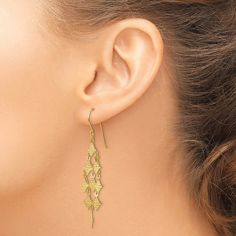 Shop Exclusive 14K Gold Diamond-Cut Chandelier Earrings - Stylish Luxury