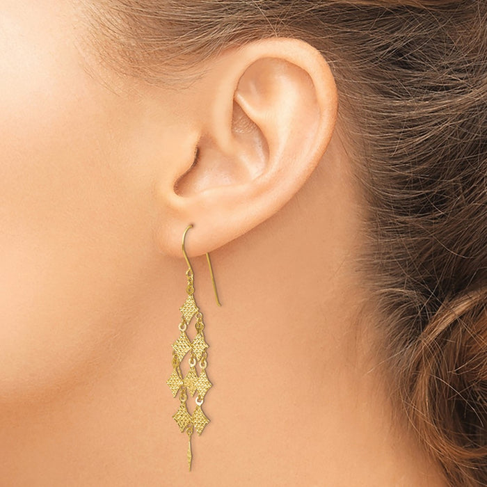 Shop Exclusive 14K Gold Diamond-Cut Chandelier Earrings - Stylish Luxury-3