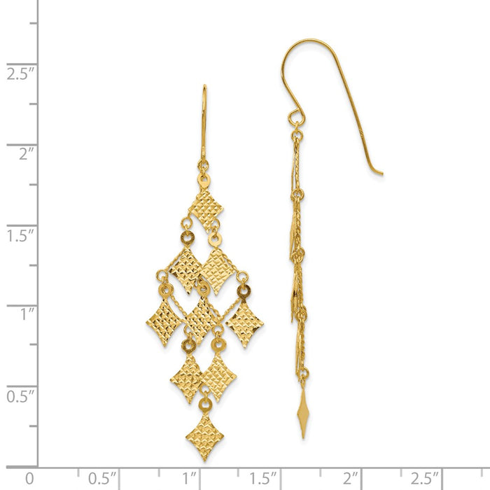 Shop Exclusive 14K Gold Diamond-Cut Chandelier Earrings - Stylish Luxury-4