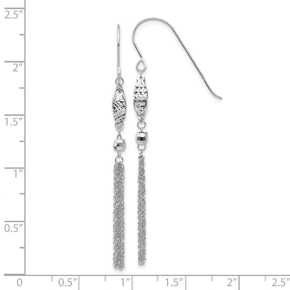 Shop Stylish 14K White Gold Beaded Chain Drop Earrings - Affordable Luxury