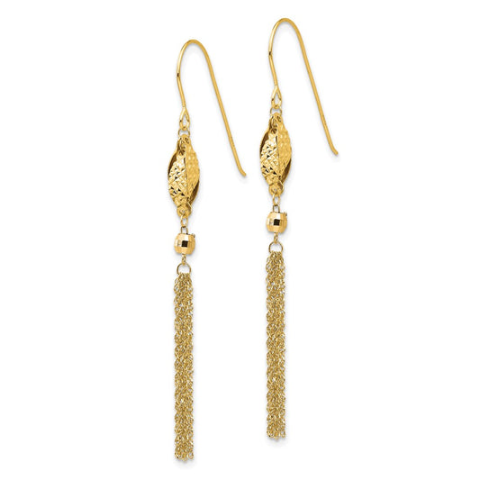 Buy Stylish 14K Gold Beaded Chain Drop Earrings - 1.5" Length, Luxury Design