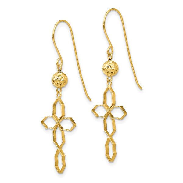 14K Gold Cross Earrings