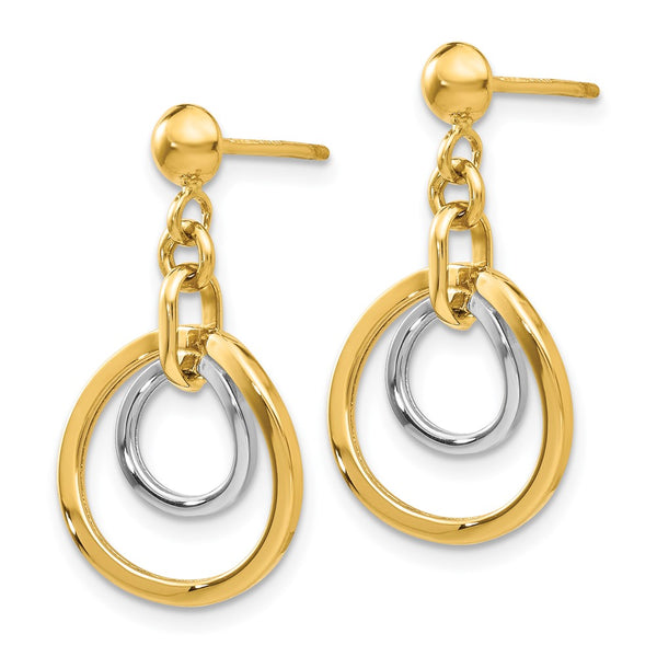 14K Two-Tone Circle Drop Earrings - Style GR1-1020272