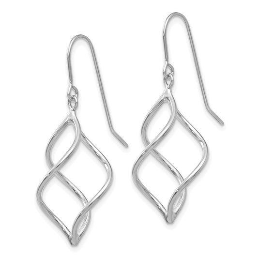 High-Quality 14K White Gold Twisted Dangle Earrings - Stylish & Affordable!
