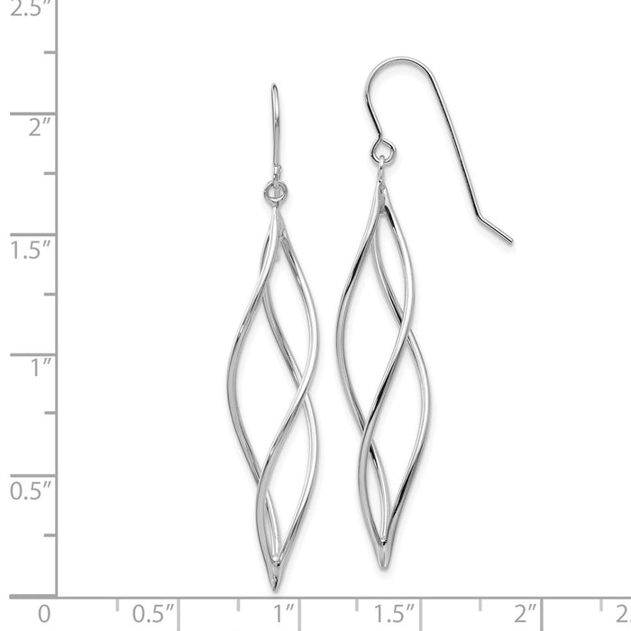 Shop Stylish 14K White Gold Long Twisted Drop Earrings - Affordable Luxury-4