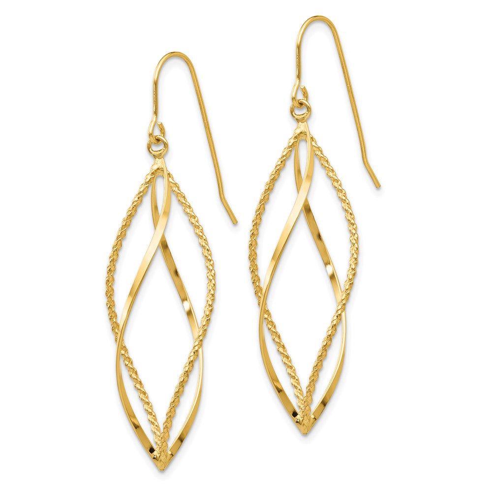 Shop Exclusive 14K Gold Twisted Dangle Earrings - Polished, Stylish, 1.5" Long