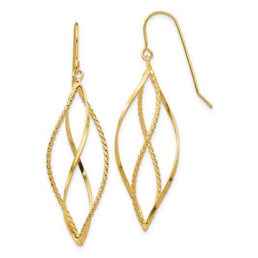Shop Exclusive 14K Gold Twisted Dangle Earrings - Polished, Stylish, 1.5" Long