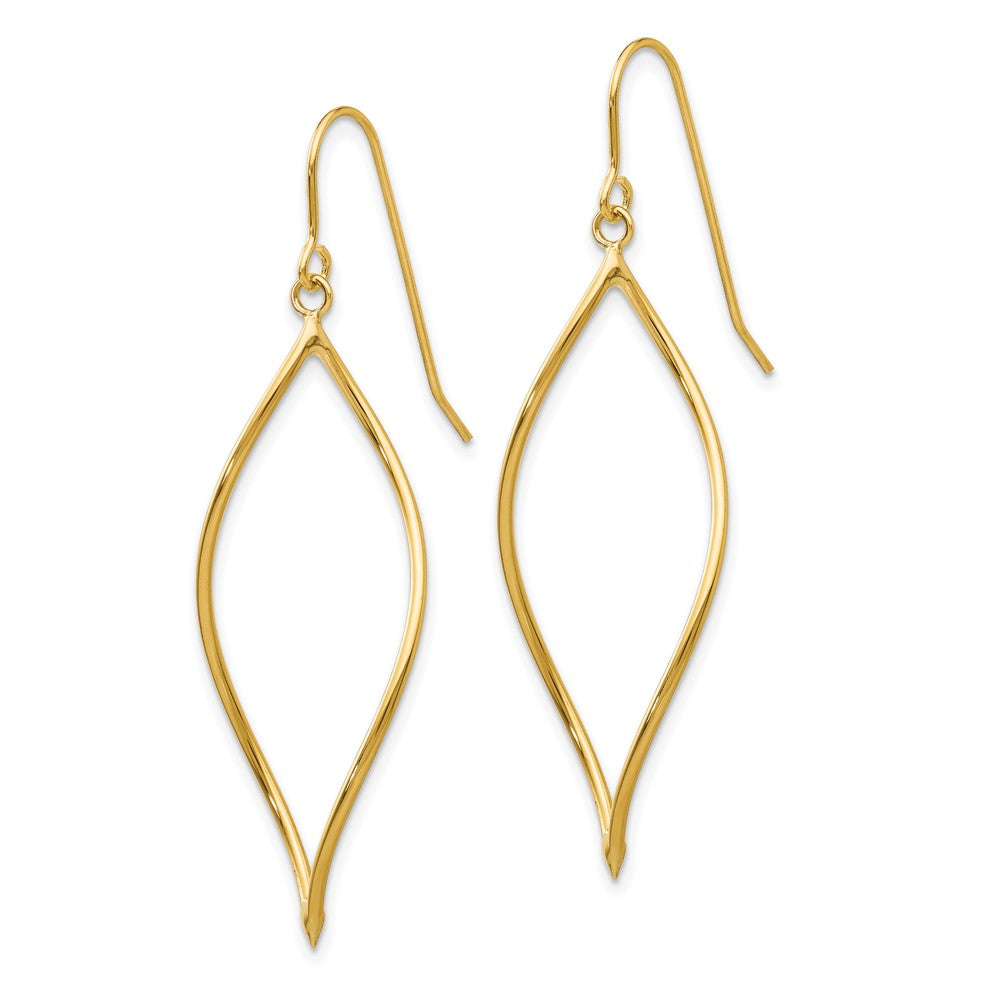 Shop Stylish 14K Gold Polished Twisted Oblong Dangle Earrings - 1.5" Long