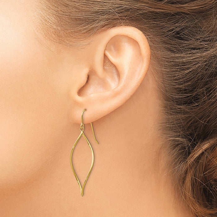 Shop Stylish 14K Gold Polished Twisted Oblong Dangle Earrings - 1.5" Long-3