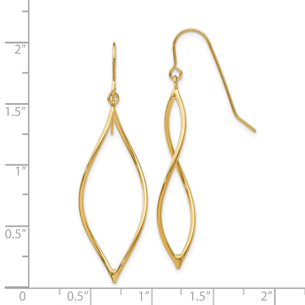 Shop Stylish 14K Gold Polished Twisted Oblong Dangle Earrings - 1.5" Long