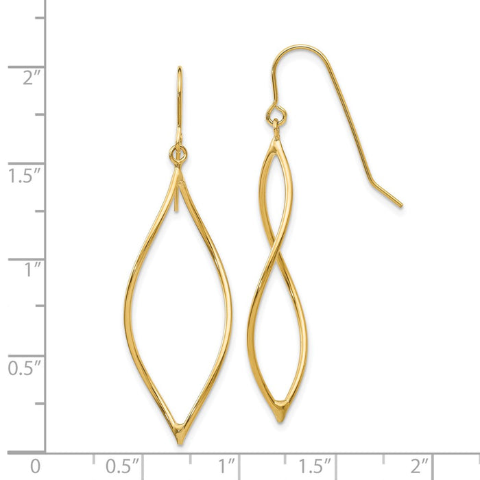 Shop Stylish 14K Gold Polished Twisted Oblong Dangle Earrings - 1.5" Long-4