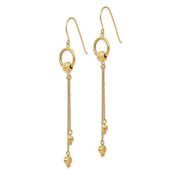 High-Quality 14K Gold Diamond-Cut Dangle Earrings | Stylish & Affordable-2