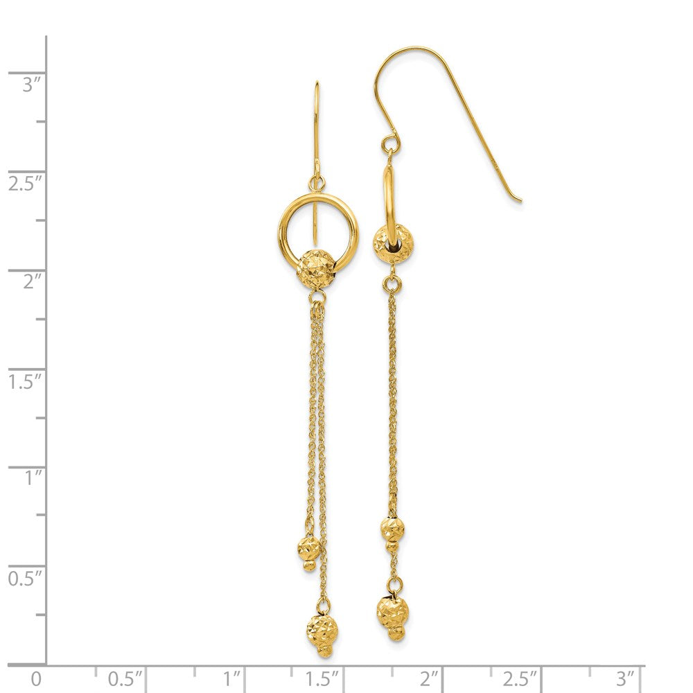 High-Quality 14K Gold Diamond-Cut Dangle Earrings | Stylish & Affordable