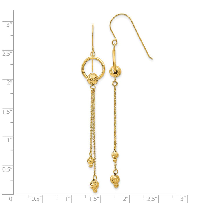 High-Quality 14K Gold Diamond-Cut Dangle Earrings | Stylish & Affordable-4