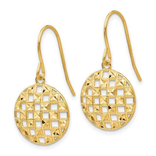 Shop 14K Gold Diamond-Cut Circle Earrings | Stylish & Affordable Luxury!