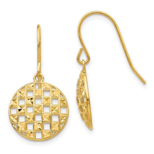 Shop 14K Gold Diamond-Cut Circle Earrings | Stylish & Affordable Luxury!