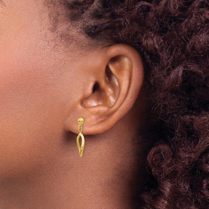 Buy Stylish 14K Gold Dangle Post Earrings - High-Quality, Lightweight Design-3