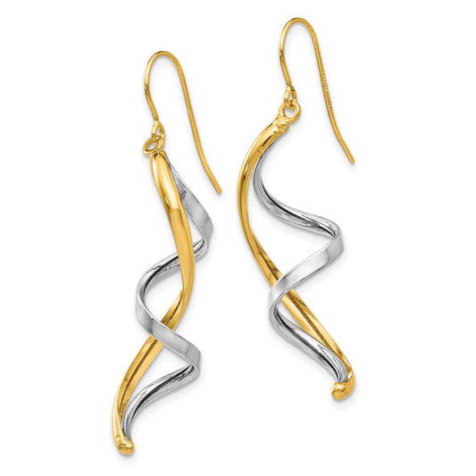 High-Quality 14K Two-Tone Fancy Drop Earrings - Stylish Design, Affordable Price