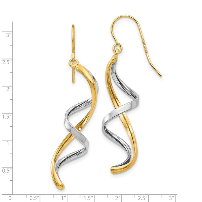 High-Quality 14K Two-Tone Fancy Drop Earrings - Stylish Design, Affordable Price-4