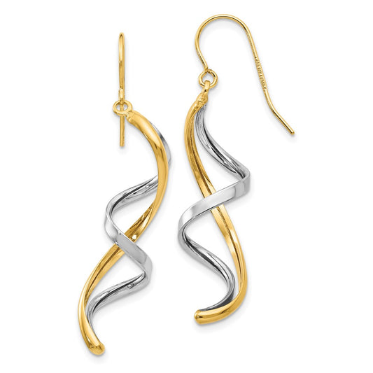 High-Quality 14K Two-Tone Fancy Drop Earrings - Stylish Design, Affordable Price