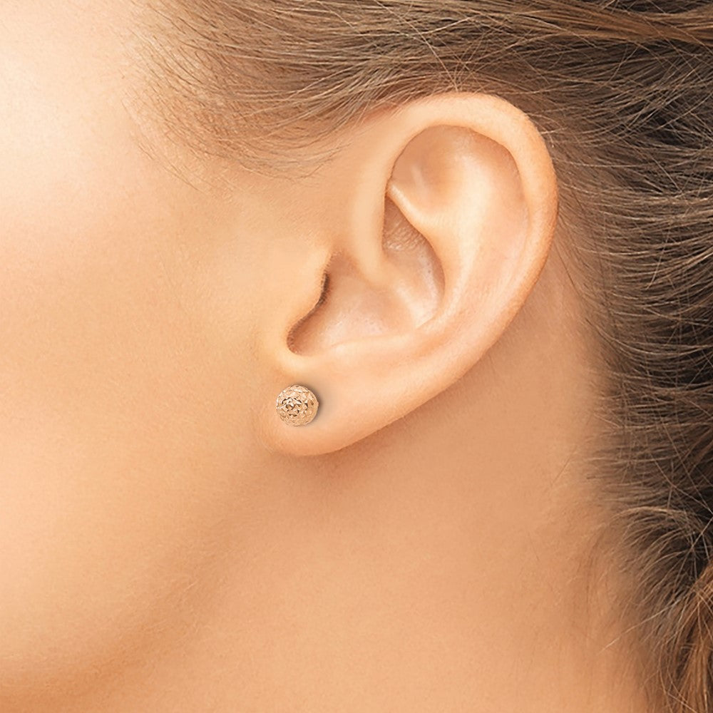 Shop Stylish 14K Rose Gold 6mm Round Ball Stud Earrings - Luxury Value
