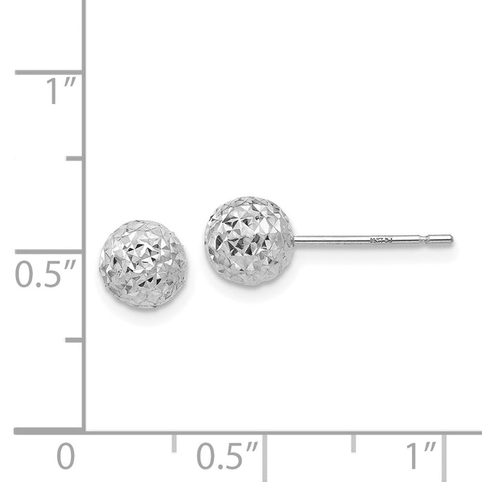 Shop Stylish 14K White Gold 6mm Round Ball Stud Earrings - Luxury Value!-4