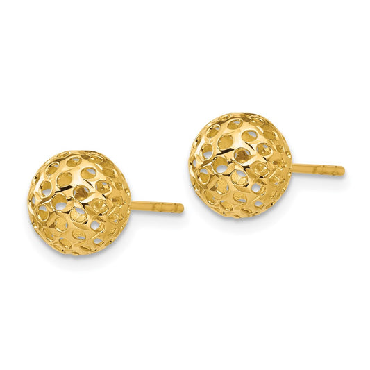 Shop Exclusive 14K Gold Diamond-Cut Bead Stud Earrings | Stylish & Affordable