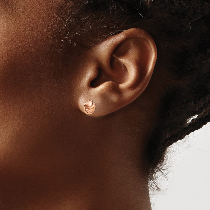 Shop Stylish 14K Rose Gold Love Knot Earrings - Polished, High-Quality Design-3