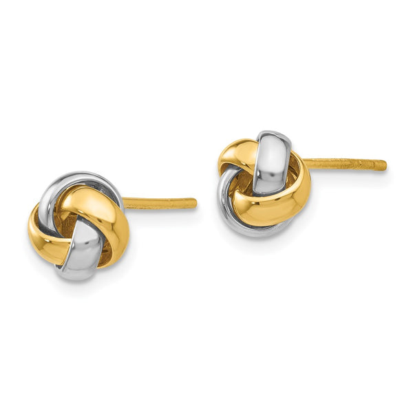 14K Two-Tone Knot Stud Earrings