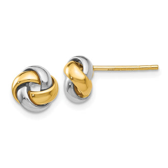 Shop 14K Two-Tone Knot Stud Earrings - Stylish & High-Quality Jewelry Value