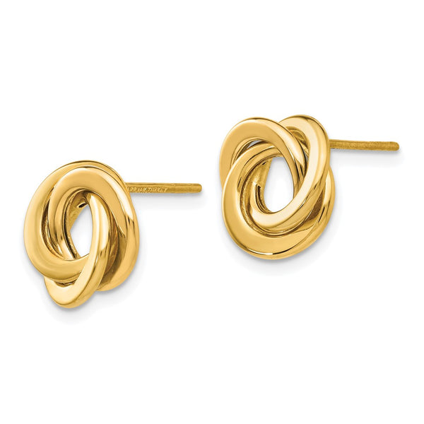 14K Gold Polished Interlocking Circle Stud Earrings