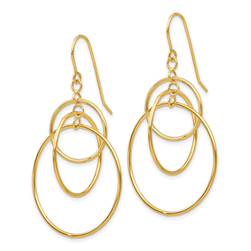 Exclusive 14K Gold Polished Circle Dangle Earrings - Stylish and Affordable!