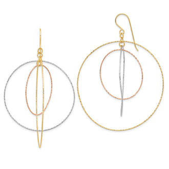 Buy Exclusive 14K Tri-Color Diamond-Cut Graduated Circle Earrings - Stylish & Affordable