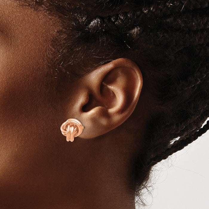 Exclusive 14K Rose Gold Love Knot Post Earrings - Stylish & Affordable!-3