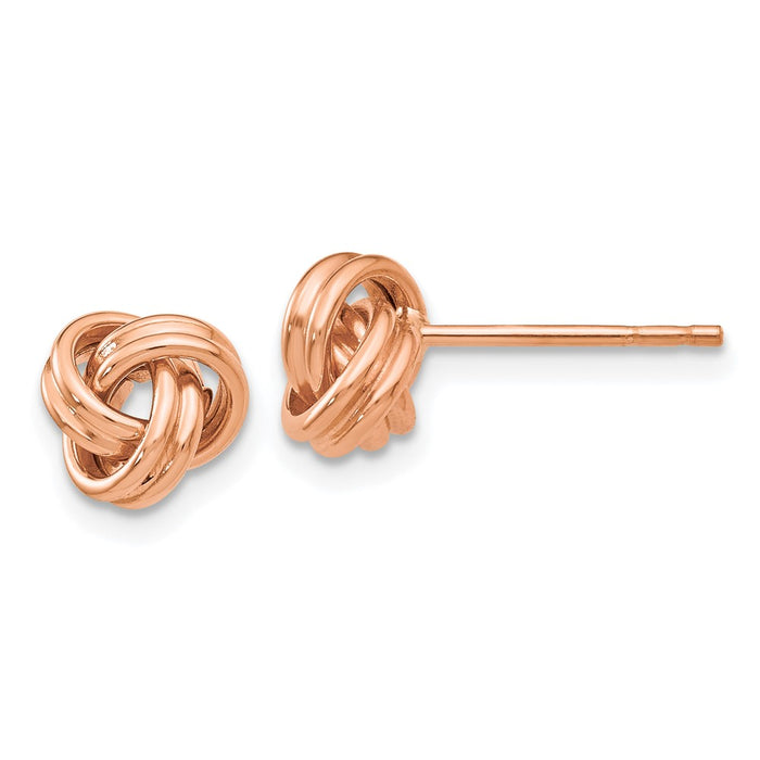 Exclusive 14K Rose Gold Love Knot Post Earrings - Stylish & Affordable!-1