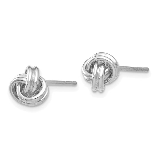 High-Quality 14K White Gold Polished Love Knot Post Earrings - Stylish Value