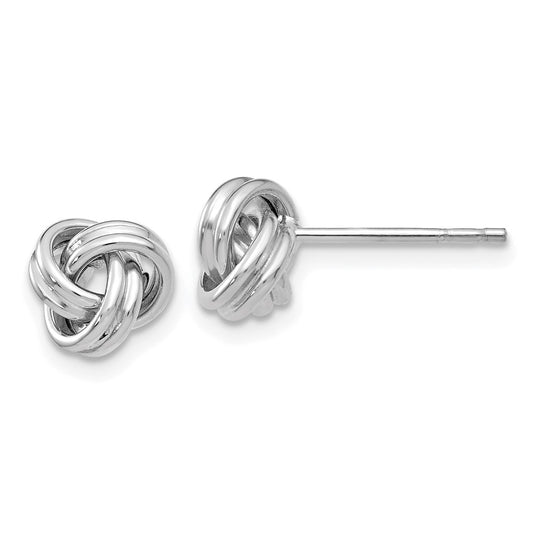 High-Quality 14K White Gold Polished Love Knot Post Earrings - Stylish Value