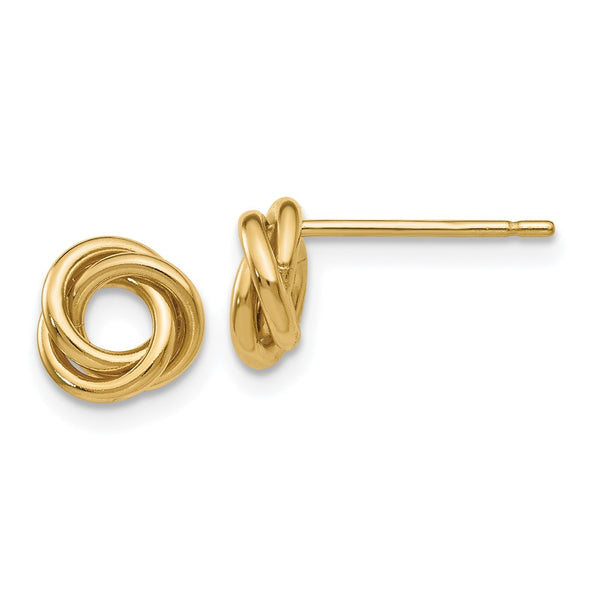 14K Gold Polished Knot Stud Earrings - Style GR1-1012200