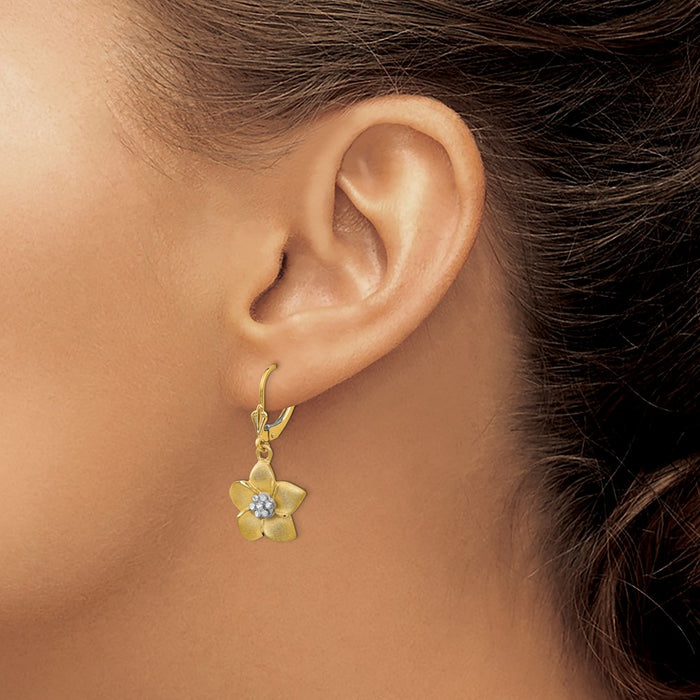 Shop Stylish 14K Gold Plumeria Flower Earrings - Exclusive Design, Affordable Luxury-3