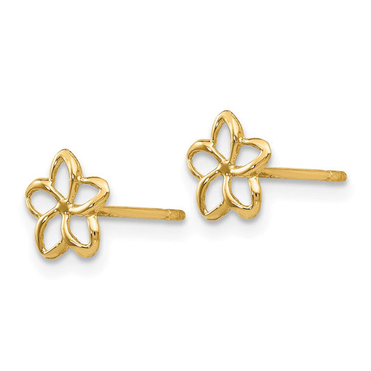 Buy Stylish 14K Gold Plumeria Stud Earrings - High-Quality Jewelry Value