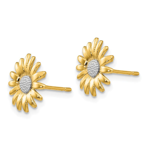 14K Gold Mini Daisy Stud Earrings - .85mm