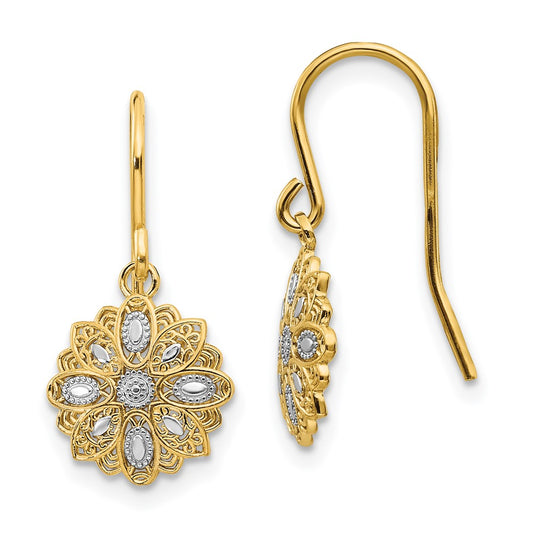 Buy Stylish 14K Gold & Rhodium Plated Dangle Earrings - Elegant Design, Affordable Price