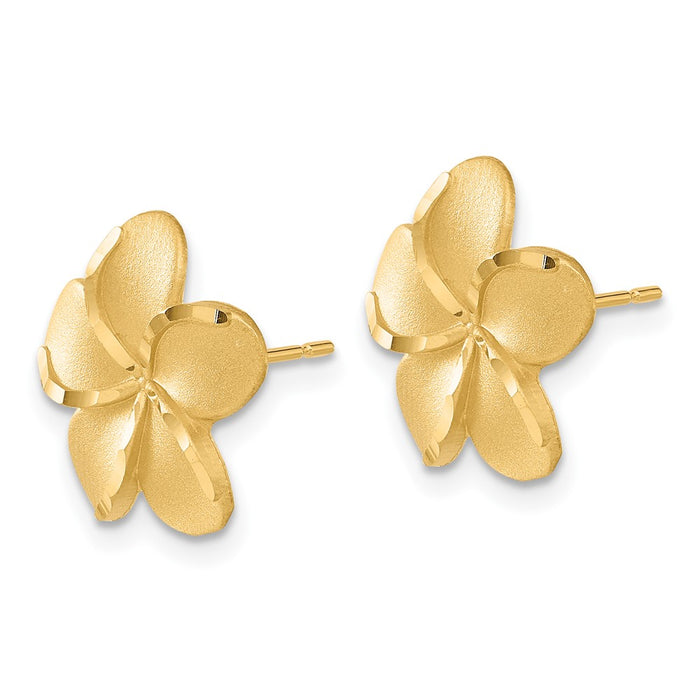 Buy 14K Gold Plumeria Drop Earrings - Stylish Design, Lightweight and Elegant-2