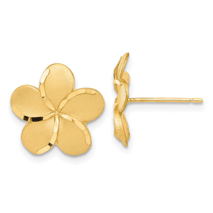 Buy 14K Gold Plumeria Drop Earrings - Stylish Design, Lightweight and Elegant-1